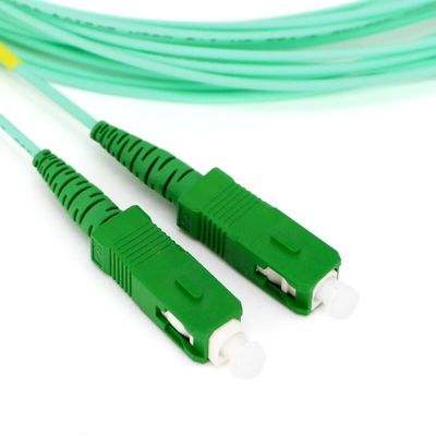 SCAPC FTTH Fiber Optic Patchcord Optical G657A2 1.6mm 3.0mm Aqua Green White